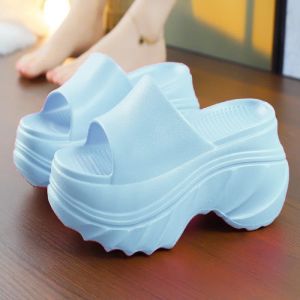 Free Shipping 7.0Cm Black Platform Sandals For Women Summer Height-Increasing Thick-Soled New Style Fashionable And Trendy For Outdoor Wear