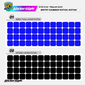 Stiker Background Kaca Aquarium / Wallpaper Fish Tank Backdrop / Sticker Kaca Aquarium Kotak Kotak