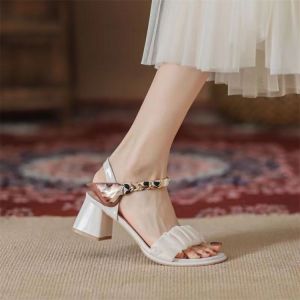 [Free Shipping] Summer New Collection: WomenS Versatile And Stylish High-Heeled Sandals With A Single-Strap Design And A Chunky Mid-Heel