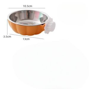 Pet Bowl Hanging Cage Stainless Steel Mangkok Gantung Anti Tumpah untuk Kandang Kucing/Anjing Mudah Dibersihkan