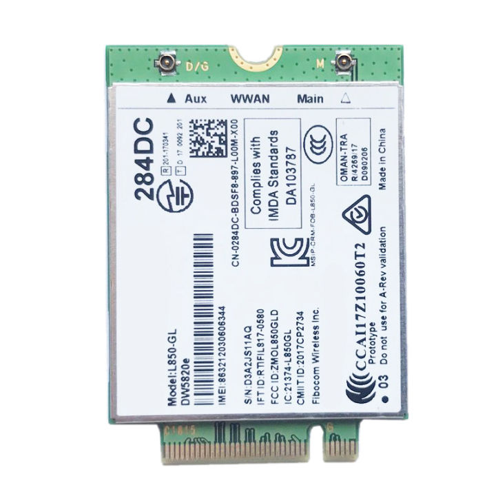 DW5820E L850-GL LTE 4G Card Module 0284DC 284DC for Dell Laptop 3500 ...