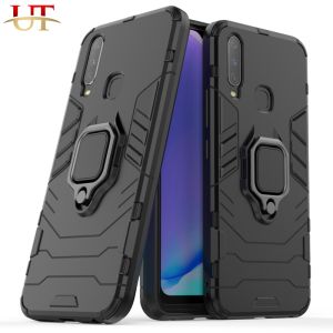 Panther Armor Hard Case For VIVO Y17 Y15 Y12 Y20 Y20i Y20S Y20A Y20T Y20G Y12S Y12A 1906 1904 1902 1901 V2026 V2027 V2029 Fashion Silicone Shockproof Phone Case With Ring Holder Bracket Anti-fall Cover