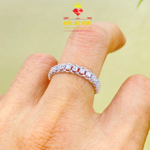 Nhẫn nữ bạc 950 xi bạch kim 1 hàng hột kim tiền Nhẫn bạc nữ đeo ngón trỏ mạ vàng trắng Nhẫn ngón cái nhỏ đẹp Nhẫn ngón út thiết kế thanh lịch và đẳng cấp - KIM LỘC PHÁT N1HH-01K
