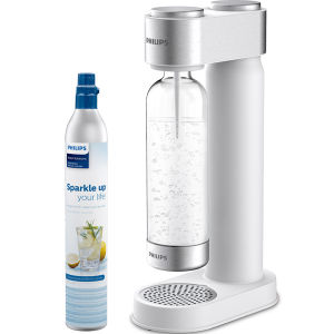 Philips ADD4902WHO/37 Stainless Sparkling Water Maker Soda Maker Machine for Home Carbonating with BPA free PET 1L Carbonating Bottle 60L CO2 Cylinder (Empty) White