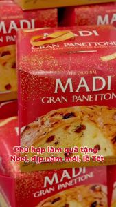 BÁNH MADI GRAN PANETTONE Ý 1KG MÙA NOEL TẾT - Được làm thủ công bằng công thức truyền thống bánh Madi không chỉ là món tráng miệng tinh tế mà còn là biểu tượng cho sự sum vầy và may mắn trong năm mới.