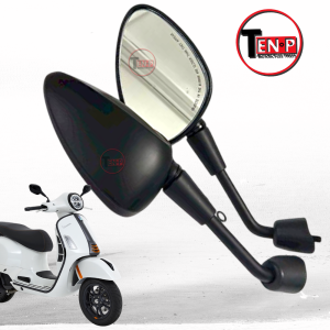 กระจกมองข้างมองหลัง สำหรับ Vespa GTS GTV 50 125 200 250 300 Primavera150วิ่ง300ie รถมอเตอร์ไซค์ สีดำ พร้อมส่ง