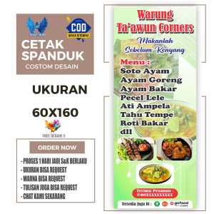 Cetak Spanduk Banner WARUNG MAKAN PECEL LELE Costom Desain A