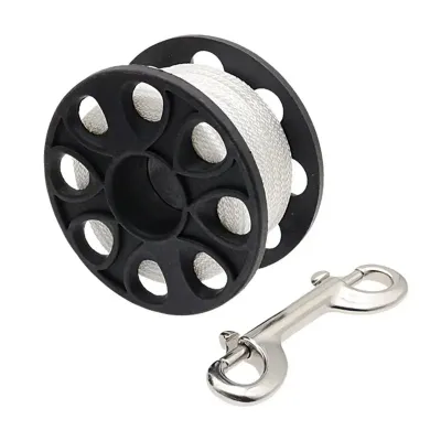 【Fun cup】 Scuba Diving SMB Equipment Cave Dive Stainless Steel Double Ended Hook POM Plastic Spool Finger Reel