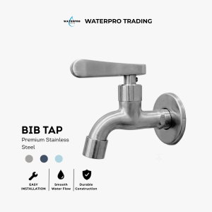 Stainless Steel Bib Tap Wall Mount Outdoor Garden Water Tap Hose Bib Faucet Heavy Duty Water Tap Bathroom Utility Tap Long Handle Faucet