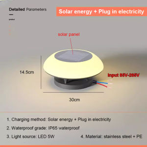 Solar Pillar Lights LED Wall Lamp Outdoor Waterproof Round Model Home Decor Gate Garden Lighting Decor Solar Energy Super Door