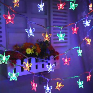 Dây đèn năng lượng mặt trời hình bướm dây đèn led chạy pin sáng tạo cho cảnh quan ngoài trời đèn trang trí giáng sinh