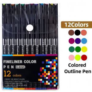 Fineliner Color Pen Set 0.38mm Colored Fine Tip Marker Set Suitable Sketching Drawing Note Taking