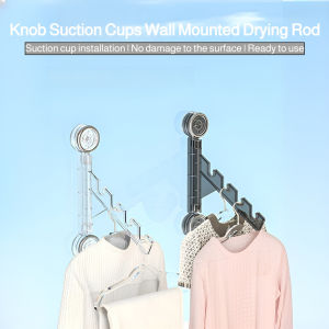 Foldable Clothes Hanger Rack No-Drill Suction Cup Wall Mount Heavy Duty Drying Rack