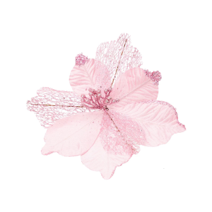 Christmas Artificial Flower Gold Red Rustproof Metal Frame Easy Cleaning Fabric For Whole Year Celebration