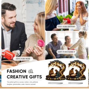 ✨Hot Sale✨3D Acrylic Standee Ornaments New Creative Christmas Ornaments Santa Claus Acrylic Hanging Craft Colorful Multilayer Decoration Holiday Ornaments