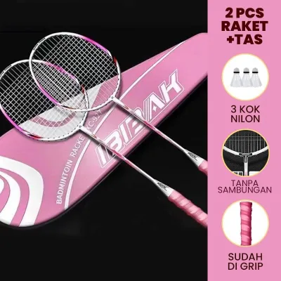 SET 2 Pcs Raket Badminton Bulu Tangkis Olahraga Anak & Dewasa High Quality Premium