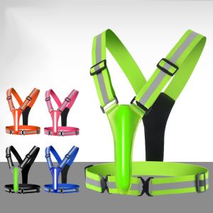 SEKINEW USB Rechargeable LED Reflective Vest High Visibility Adjustable Waist/Shoulder Night Running Light Up Vest Safe Warning Reflective Safety Jacket Jogging