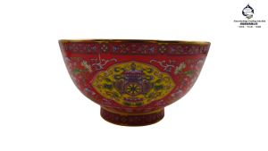 手工描金珐琅彩陶瓷碗 / Handcrafted Enamel Painted Ceramic Bowl with Gold Intricate