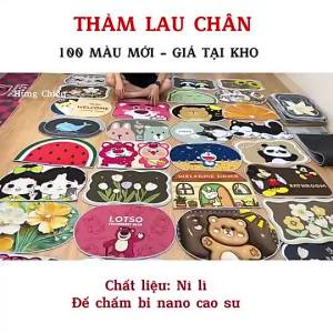 Thảm lau chân thấm nước nhà bếp thảm chùi chân chống trượt nhà tắm capybara hoa - Hưng Chiếu ED01