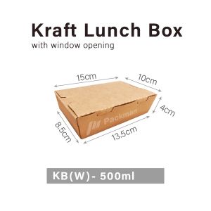50PCS Kraft Lunch Box Takeaway Bento Box Lunch Box with Window Kraft Food Boxes For Restaurant Cafe Hawker Catering Service