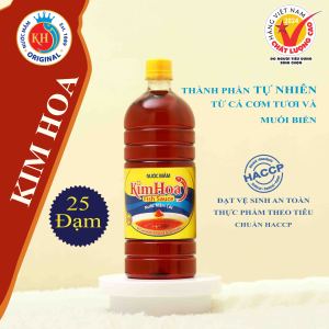 Nước mắm truyền thống Phú Quốc Kim Hoa 25 độ đạm chai 1Lít (dùng để kho nấu)