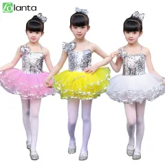 LOLANTA Toddler/Girls Cute Dress Ballet Leotard Girls Princess Pink Ballet  Long sleeve Dance Tutu Ballerina Dancewear Costume Short Sleeve Purple