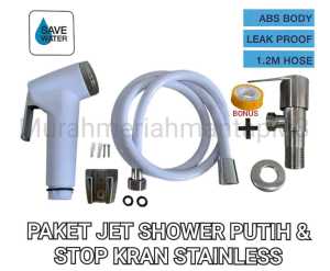 PAKET SHOWER BIDET PUTIH  + STOP KRAN / JET SHOWER CLOSET