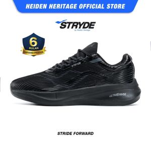 HEIDEN HERITAGE [HRTG] - ULTRA STRYDE - BLACK - Sepatu Sport Running Sekolah Casual Style Lari Pria Dewasa - STRYDE
