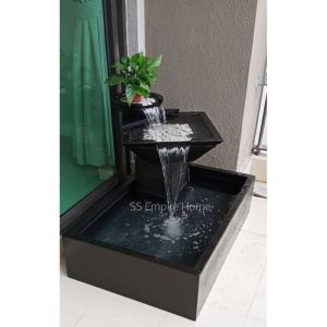 S60 Brown 3x2 Feng Shui Water Pond Fountain Kolam Air Sandstone Garden Water Feature Balinese 风水流水喷泉瀑布池 Fish Waterfall