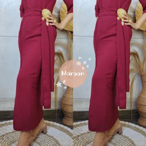 Rok / Kamen Jadi Polos Airflow Stretch Bawahan Panjang dan Selendang Untuk Berkebaya Bali