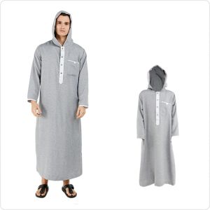 SHOHIB GAMIS PRIA PREMIUM HOODIE ABU ABU DARI BATITA HINGGA DEWASA