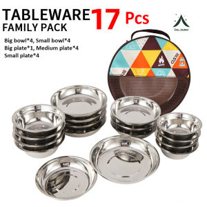 Chill Journey Camping Cookware Set | camping plate and pan | Lightweight Stainless Steel Pots Pans Outdoor Cooking