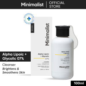 Minimalist 7% Alpha Lipoic + Glycolic Brightening Face Wash With Vitamin B5 | Hydrates Exfoliates & Smoothens skin | For Men & Women | 100 ml