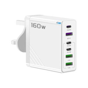 6-Port Desktop Head 3xUSB C & 3xUSB A Port Travel Charging Adapter Base for Phones Laptops Quick Charging