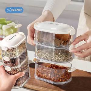 MLADEN Premium Spice Storage Box Kitchen Airtight Container for Pepper Seasonings Food Dry Goods