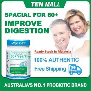 (EXP:2027/07)【Caring For Elderly】Life Space Probiotic for 60+Years (60 Capsules ) probiotic 60 years (lifespace probiotics 60 years)中老年成人益生菌 调理肠胃 养胃食品