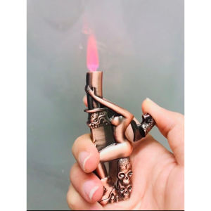 HỘP QUẸT BẬT LỬA GA KHÒ HÌNH CÔ GÁI ÔM CỘT HỌA TIẾT ĐỘC LẠ THIẾT KẾ KIM LOẠI