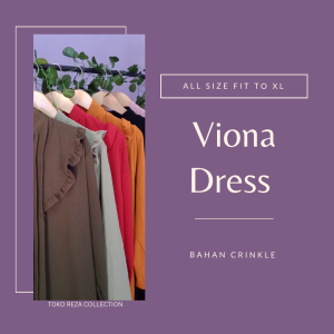 VIONA DRESS POLOS TERBARU BAHAN CRINKLE ALL SIZE FIT TO XL BUSUI FRIENDLY