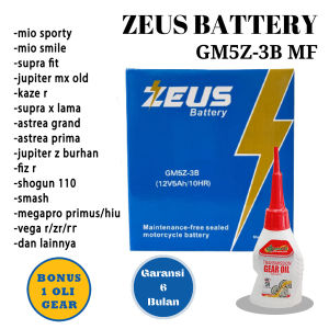 Aki motor supra fit Zeus GM5Z-3B MF aki kering