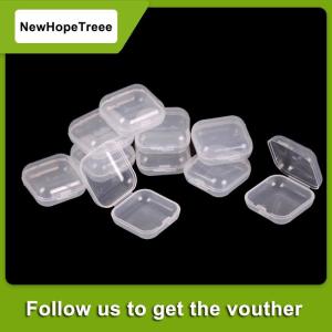 NewHopeTreee 10pcs MINI CLEAR Plastic Small BOX เครื่องประดับอุดหูกล่องเก็บของ