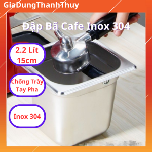 Hộp Đựng Bã Cà phê Khay Đập Bã Cafe Hộp Gõ Bã Loại Lớn 2.2L Inox 304
