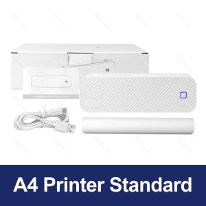 Mini Portable Thermal Printer Bluetooth Portable Wireless A4 Maker with Paper Rolls Case for Mobile World PDF Picture Print Home Office Travel Car USE