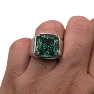 CG Premium Radiant Cut Silver Mens Ring – Exquisite Craftsmanship & Timeless Elegance