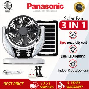 Multi-Function Solar Fan With Free Solar Panel 6 inch USB Rechargeable Fan 4000mAh Desk Fan With Dual Led Light 2 Speed 140° Tilt Angle Solar Electric Fan