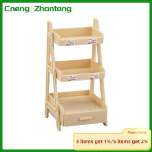 Cneng 1:12 Dollhouse Miniature Plant Flower Stand Shelf Bookshelf Display Rack Furniture Fairy Garden Tool Storage Rack Model Toy
