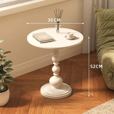 35x52cm American Sofa Round Edge Several Iron Art Retro Bedhead Medieval Pattern Small Round Table Balcony Small Coffee Table Living Room Minimalist Corner Several