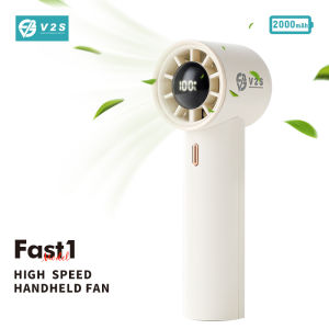 V2S Fast1 100 Speeds Portable Mini Fan USB Rechargeable Fan W/ Display Handheld Fan Cooler in Summer