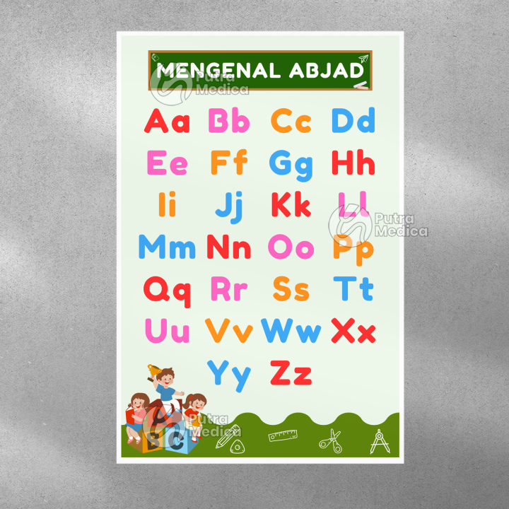 Poster Mengenal Abjad A3+ / Gambar Edukasi Anak / Belajar Alfabet ...