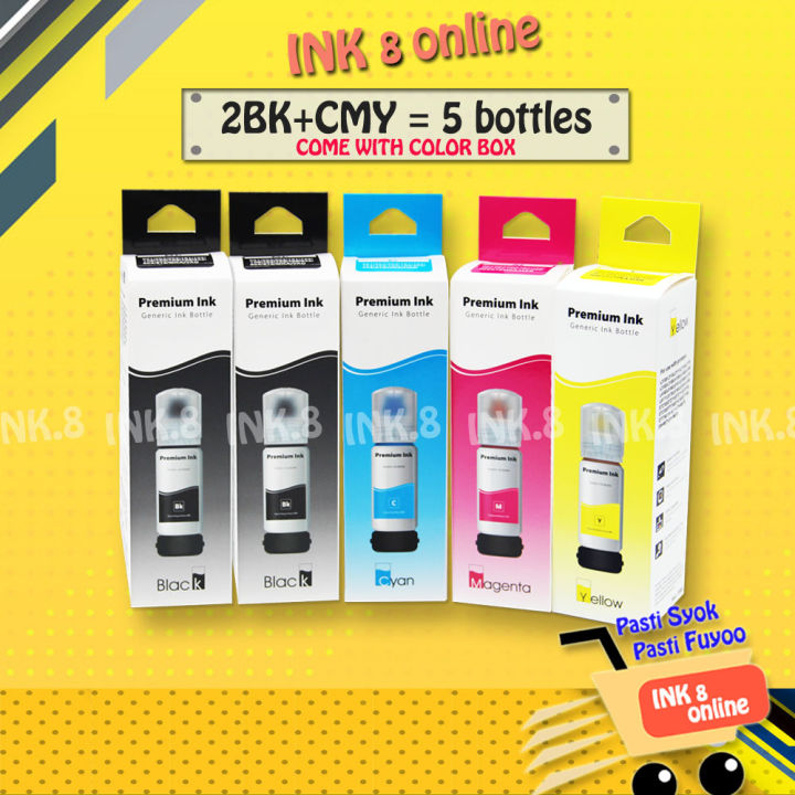 Ep 003 Series 5 Bottles Compatible Refill Ink Suitable For Epson L3110 L3150 L3116 L3156 2647