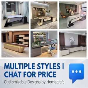 Designer Executive Boss Office Desks Luxury CEO Table Bespoke Study Desk Customize Size Finish BTO Condo Office High End Furniture